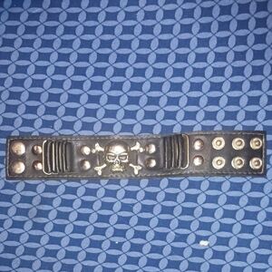Vintage Skull And Crossbones Biker/Punk Rock Bracelet